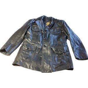 Golden Fall: Vintage Men's Leather Jacket, Size Medium